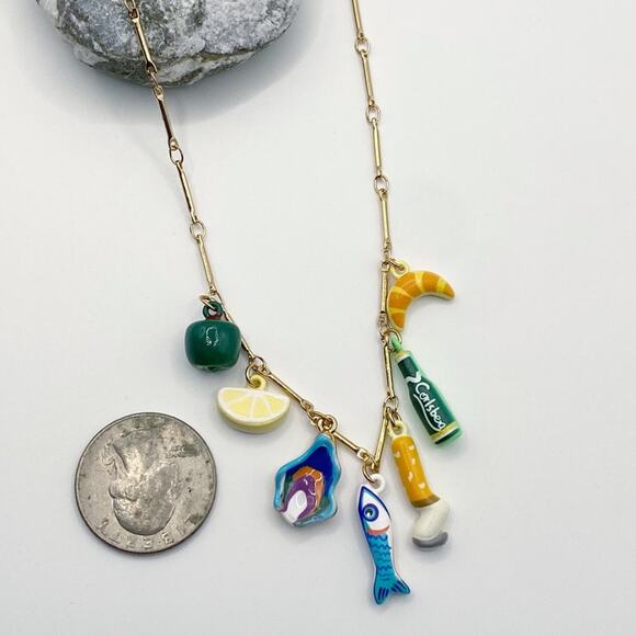 NEW Sardines & Cigarettes Ceramic Charm Layering Necklace - Picture 8 of 8